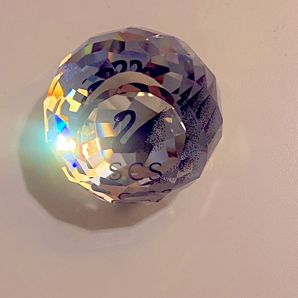 SWAROVSKI CRYSTAL Vintage Swarovski Prism Paperweight w/ black Swan SCS logo - Picture 7 of 12